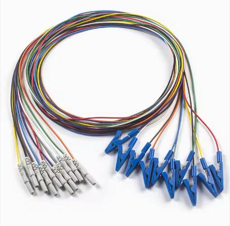 EEG Cable Electrode EEG Cable with Clamp Crocodile Plated for Metal of the Wire