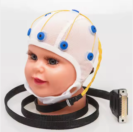 11 channel Soft stretchy EEG recording electrodes caps for premature infants to children