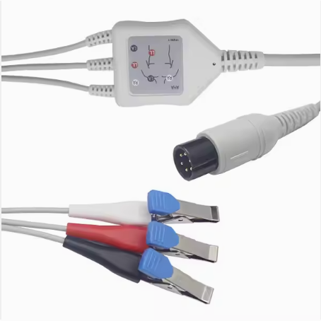 One-Piece Medical Accessories 3Lead/5Lead Available ECG/EKG Cable Compatible with C80Vet