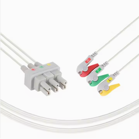 Popular Factory 3-Lead EKG Cable IEC Standard Leadwire with Grabber Connector Medical Consumables