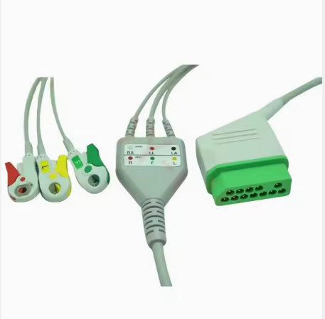 3-lead Ecg Cable Lead Wires With Grabber ECG Cable Ce&iso13485