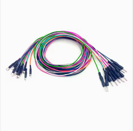 Hot Selling Customized 2.0 mm Electrode Needle Golden Plated to Colorful EEG Electrodes Cable for Medical Equipment